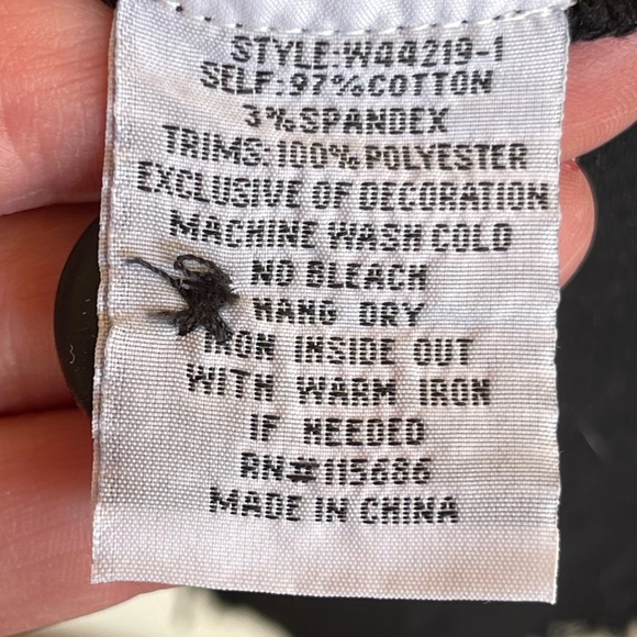 JOHNNY Was Embroidered Black Linen Style Full Button Front Jacket Woman’s M NWOT - Picture 8 of 12